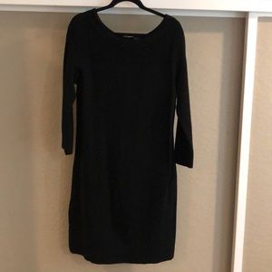 Black ribbed sweater dress
